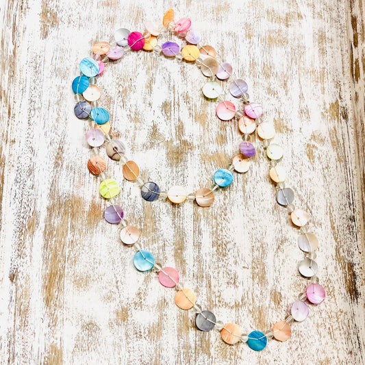 HANDCRAFTED SHELL BEAD LONG NECKLACE