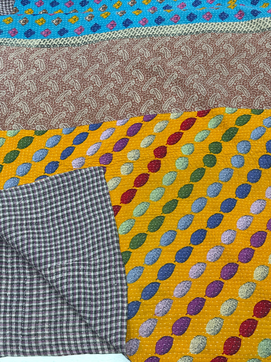 VINTAGE FINE STITCHED HEAVY WEIGHT BENGALI KANTHA JAN42