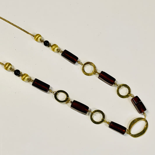 HANDCRAFTED GLASS BEAD LONG NECKLACE
