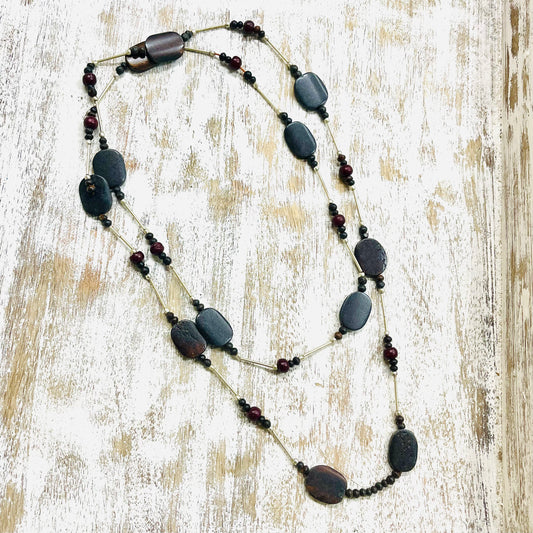 HANDCRAFTED RECYCLED BONE BEAD NECKLACE