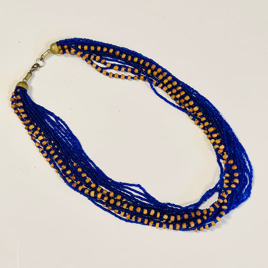 HANDCRAFTED GLASS BEAD LONG NECKLACE