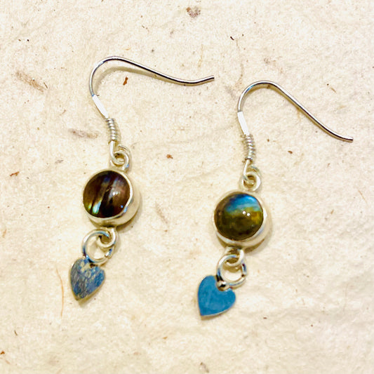 STERLING SILVER LABRADORITE EARRING