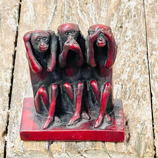 RESIN THREE WISE MONKEYS 9X8CM