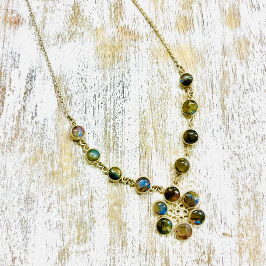 STERLING SILVER  LABRADORITE NECKLACE