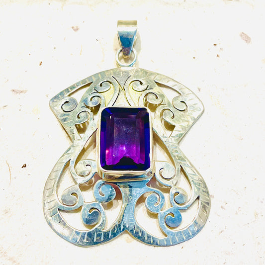 STERLING SILVER  AMETHYST PENDANT