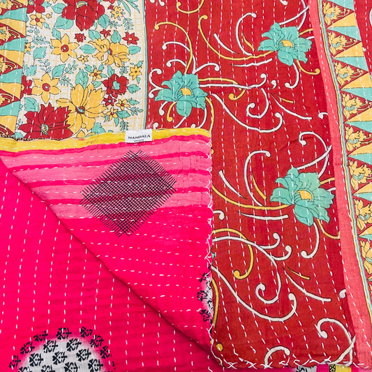 VINTAGE BENGALI KANTHA THROW JUL29