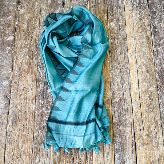 SILK TASSELED SCARF 180X70CM