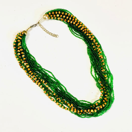 HANDCRAFTED GLASS BEAD LONG NECKLACE