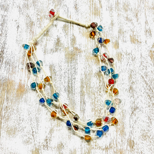 HANDMADE GLASS BEAD  NECKLACE
