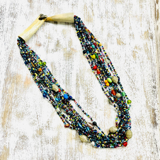 HANDMADE GLASS BEAD  NECKLACE