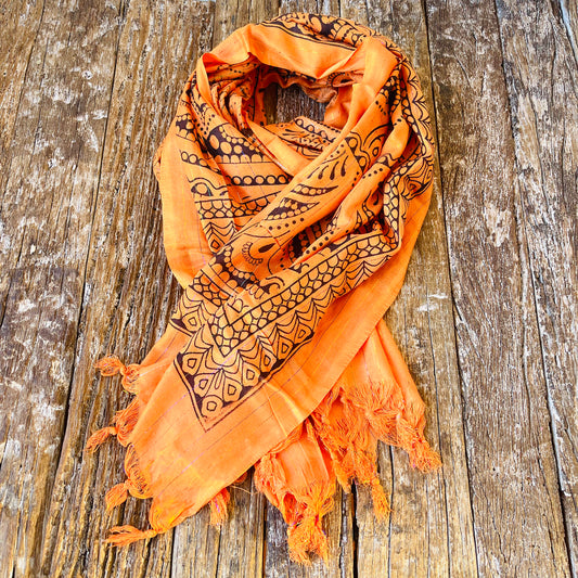 NATURAL THICK VISCOSE SCARF/SARONG 100X180cm