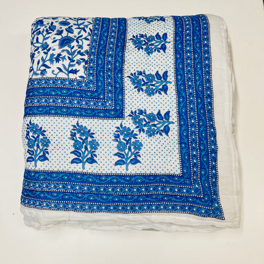 100% COTTON PRINTED PADDED QUILT 210X220CM