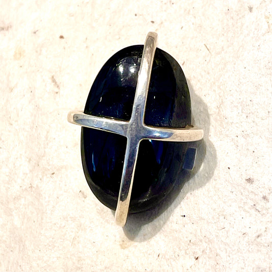 STERLING SILVER  BLACK TOURMALINE PENDANT