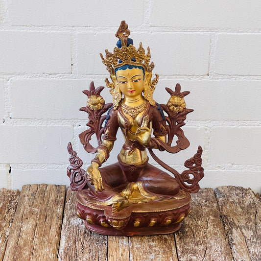 24KARAT GOLD PLATED GREEN TARA 33CM
