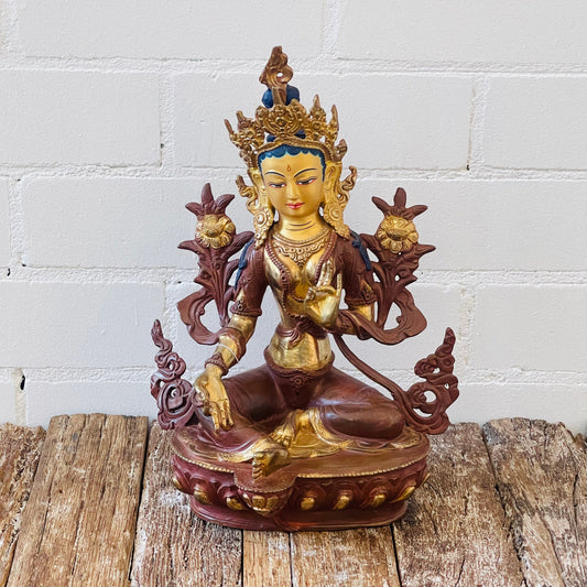 24KARAT GOLD PLATED GREEN TARA 20CM