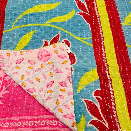 VINTAGE BENGALI KANTHA THROW JUL27