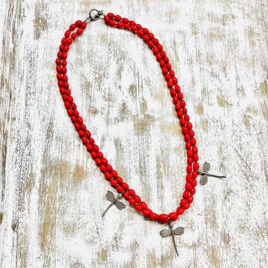 STERLING SILVER DRAGON FLY NECKLACE