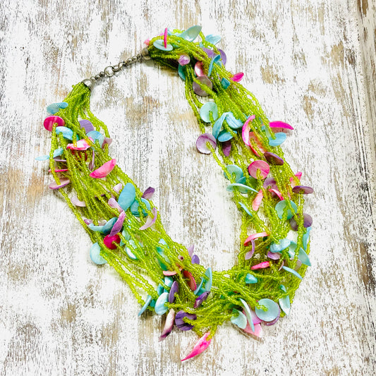 HANDMADE GLASS BEAD  NECKLACE