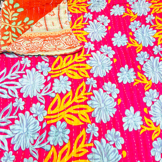VINTAGE BENGALI KANTHA THROW JUL9