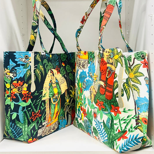 2PCS COTTON FRIDA PRINT BAG