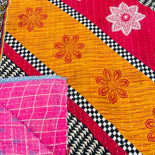VINTAGE BENGALI KANTHA THROW JUL23