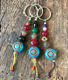 HANDMADE TIBETAN BEAD KEY RING