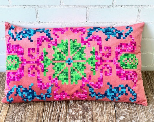 EMB. VELVET PILLOW 40X60CM