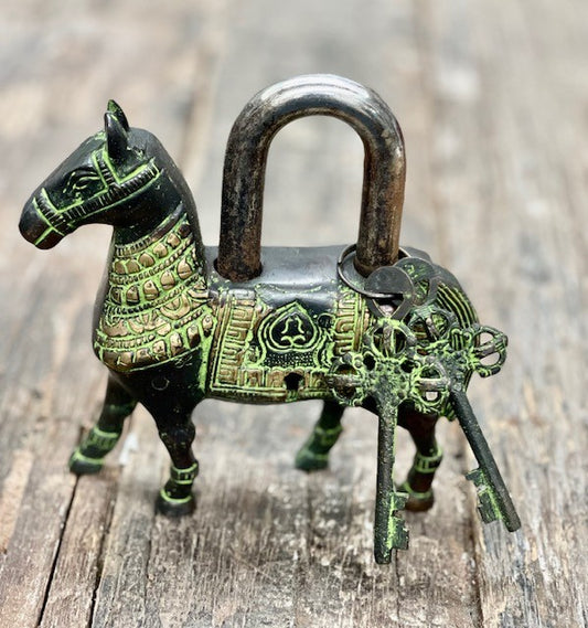 BRASS HORSE PADLOCK