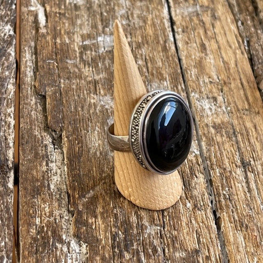 STERLING SILVER BLACKONYX RING